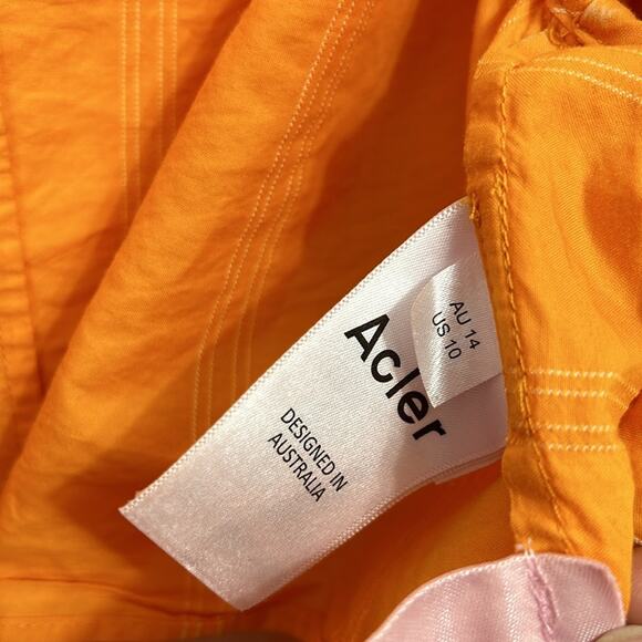 Acler Wyatt Blouse Orange and white striped women’s size 10 - Picture 5 of 11